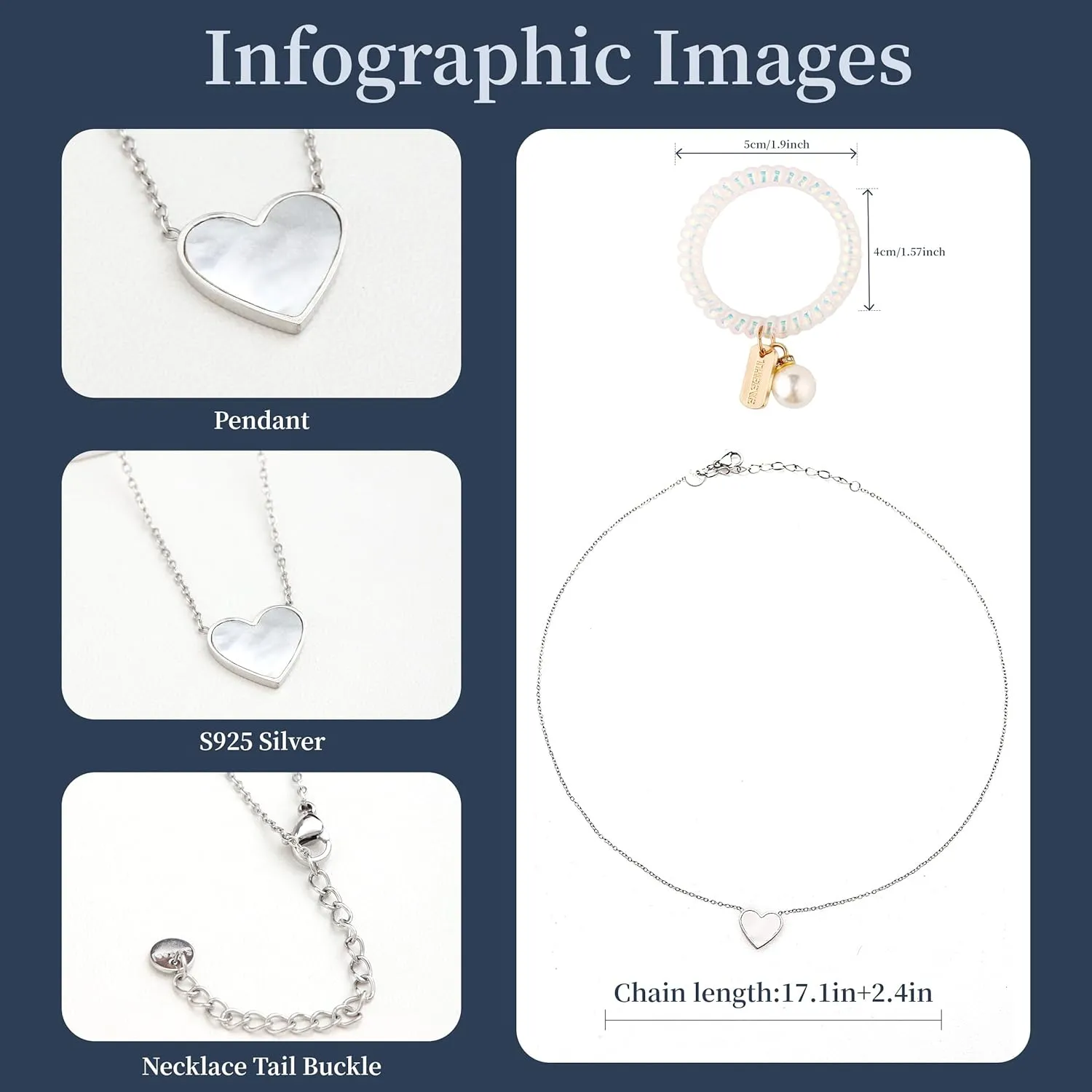 Cute Heart Necklaces for Women | 14k Gold & Silver Plated Tiny Heart Womens Necklaces with Bracelet | Small Love Waterproof Dainty Necklace for Women
