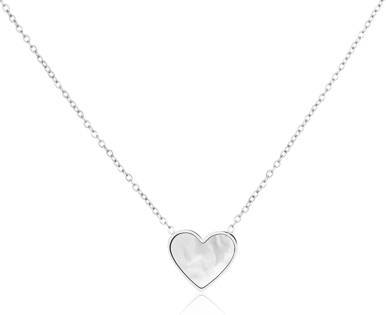 Cute Heart Necklaces for Women | 14k Gold & Silver Plated Tiny Heart Womens Necklaces with Bracelet | Small Love Waterproof Dainty Necklace for Women