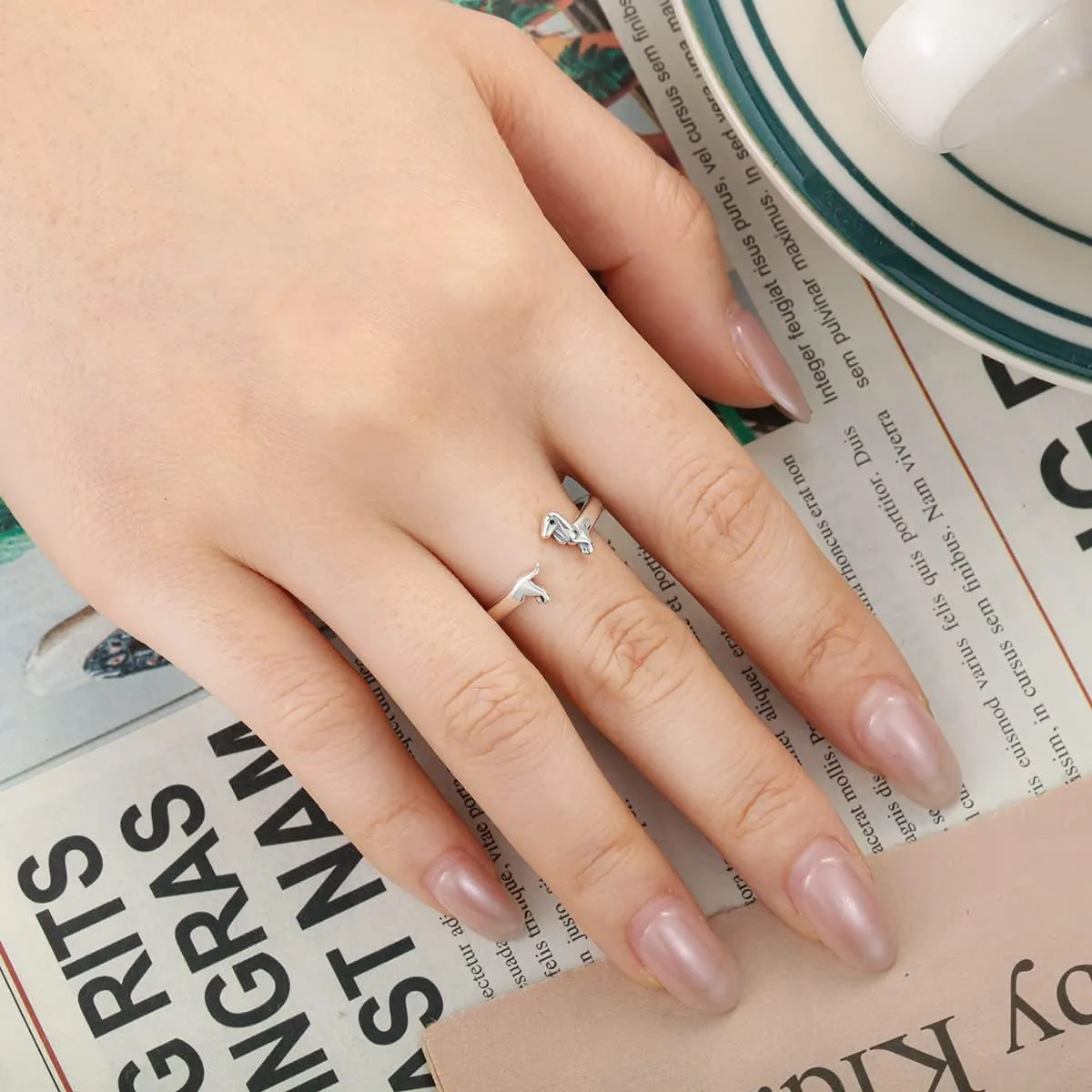 Dachshund Open Rings for Women S925 Sterling Silver