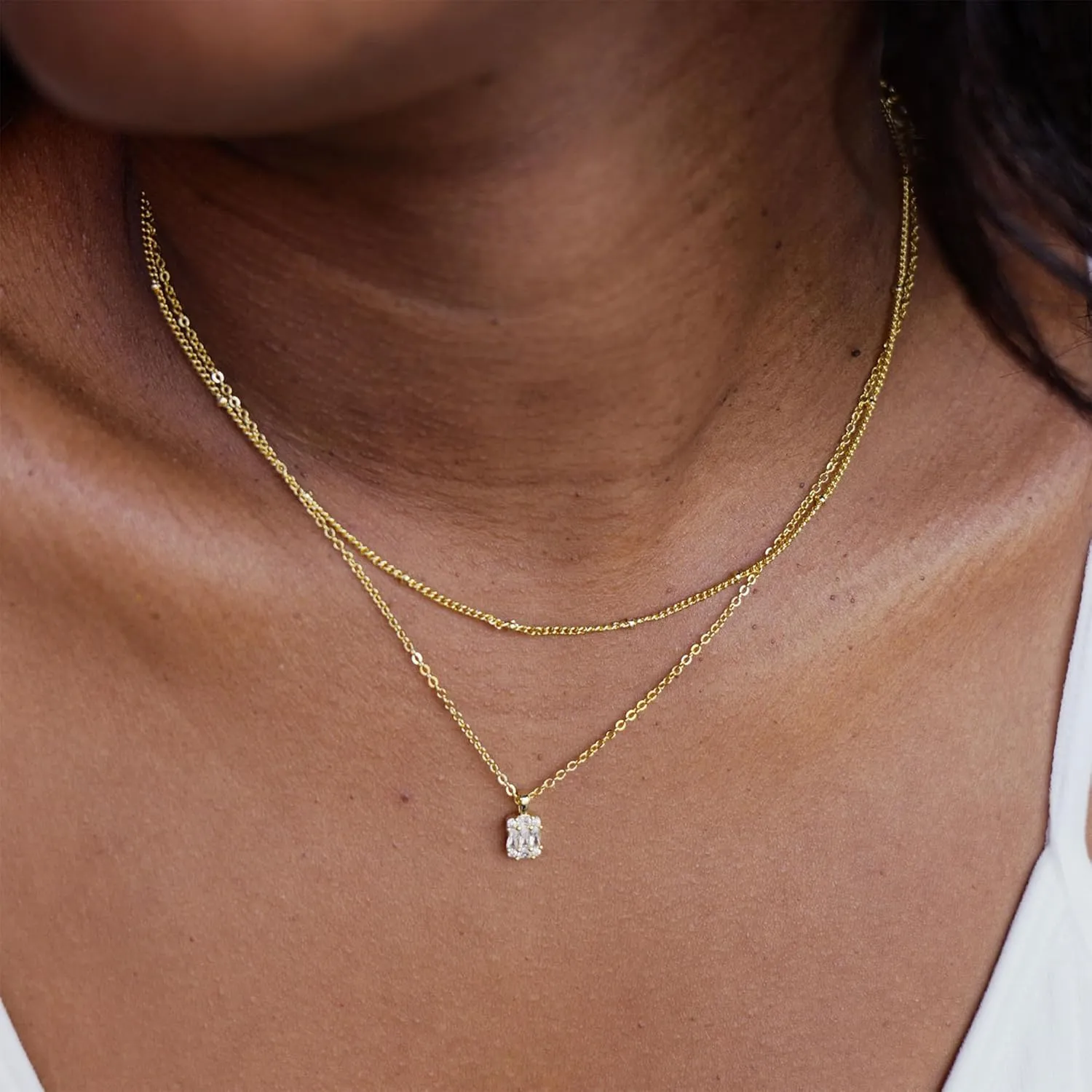 Diamond Necklaces for Women Dainty Leaf Necklace 14k Gold Plated Layered CZ Moon Necklace Simple Diamond Choker Necklaces for Women Trendy Jewelry Gifts
