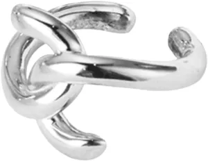 Distorted Sterling Silver Ear Cuff, No Piercing Minimalist Ear Clip, Unique Fake Earrings Simple Ear Cartilage Clip