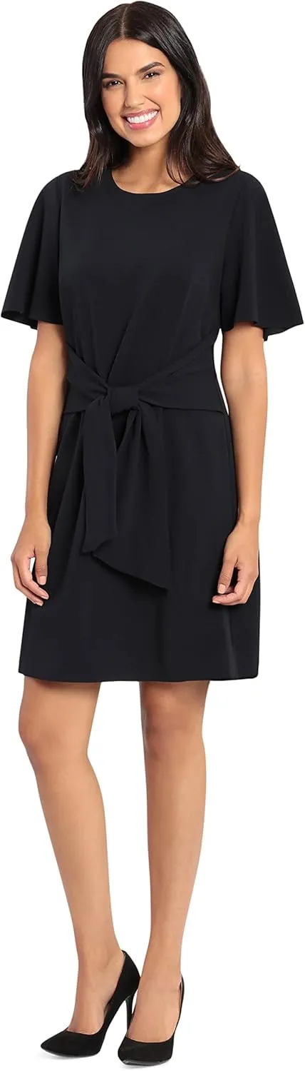 Donna Morgan Women's Tie Front Crepe Dress