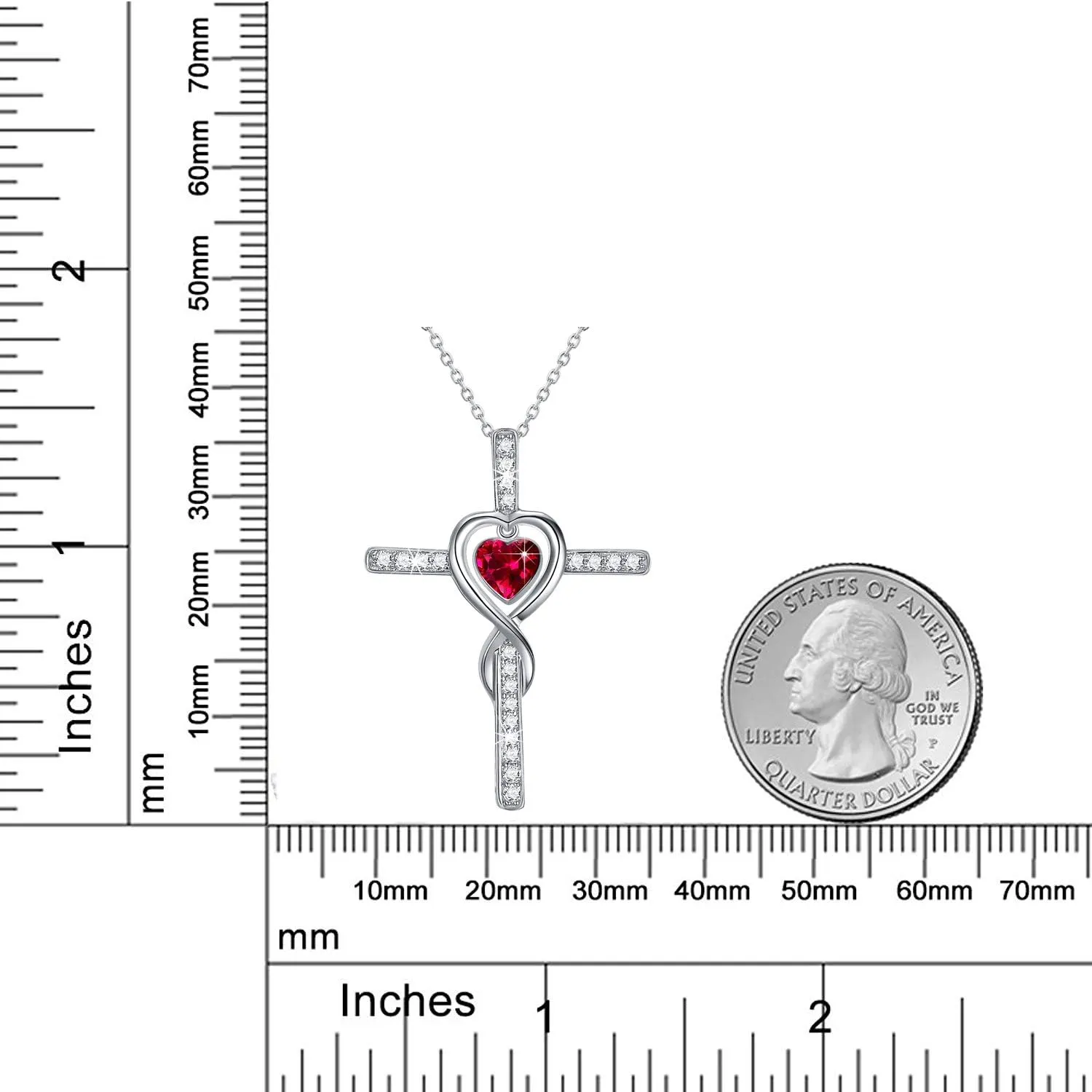 Dorella Love Infinity Necklace for Women Mothers Day Birthday Gifts Wife Mom May June July Birthstones Emerald Ruby Pearl Jewelry 925 Sterling Silver