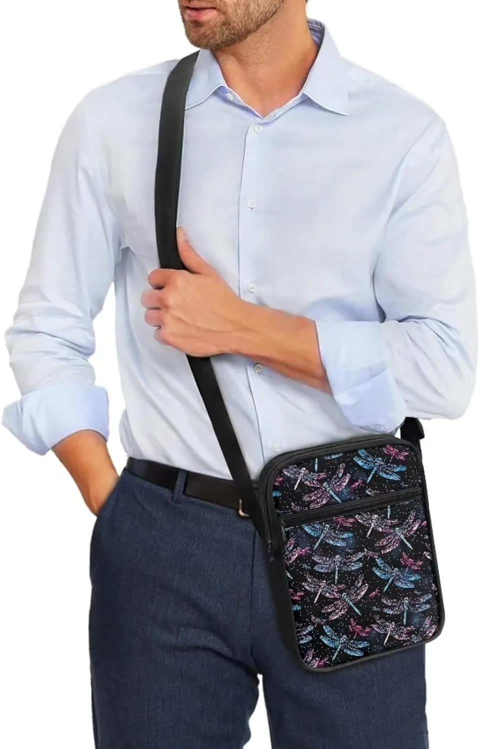 Dragonfly Print Shoulder Bags for Women, Cross-Body Bag Phone Case Small Sling Bag with Pockets