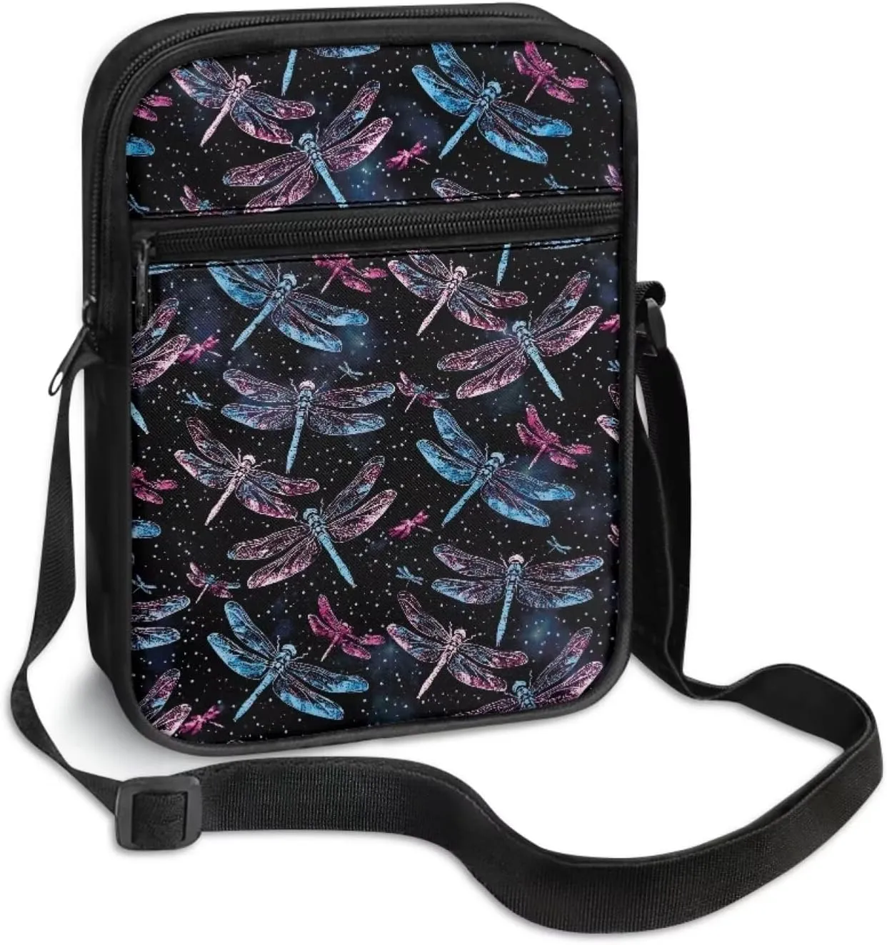Dragonfly Print Shoulder Bags for Women, Cross-Body Bag Phone Case Small Sling Bag with Pockets