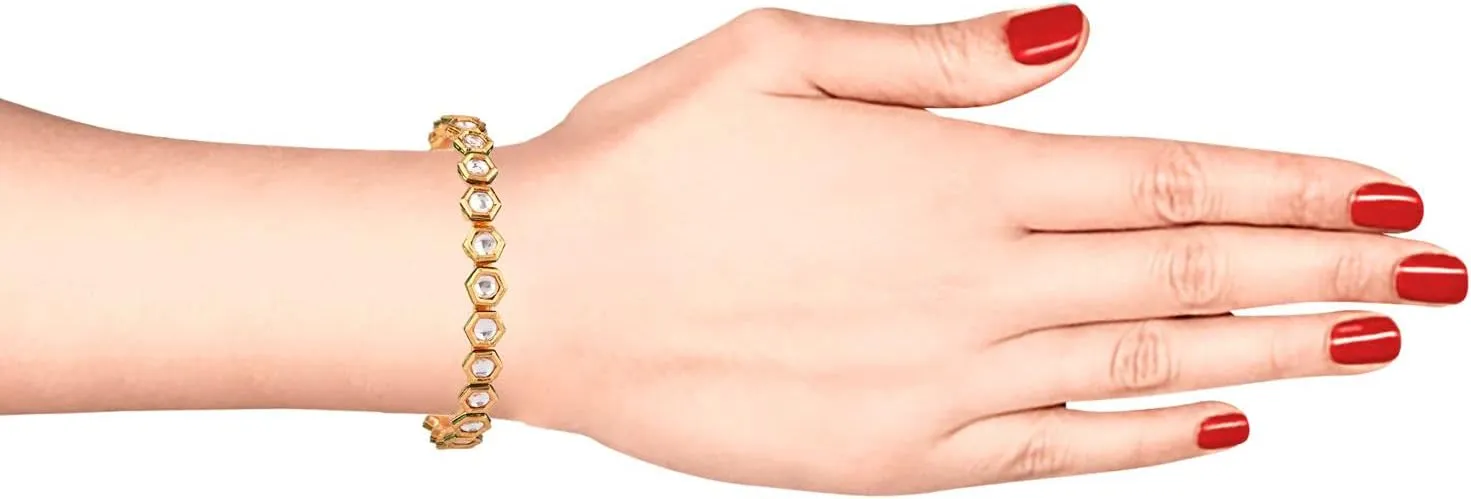 Efulgenz Fashion Jewelry Indian Bollywood Kundan Bracelet Bangle