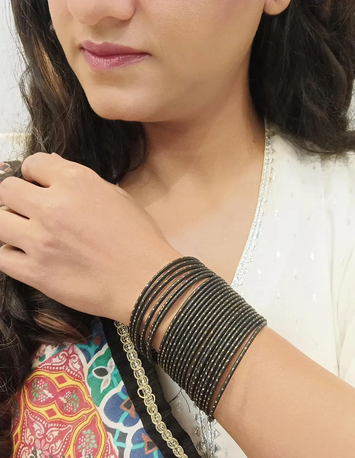 Efulgenz Indian Bangles Set Bollywood Plain Metal Bangle Bracelets Costume Jewelry for Women