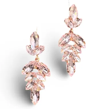 Elegant Crystal Rhinestone Drop Earrings for Brides and Bridesmaids, Silver Plated Brass Baby blue with Push Back, Perfect for Weddings, Proms and Special Occasions 2.36" Length, 0.98" Width, Sparkling Jewelry
