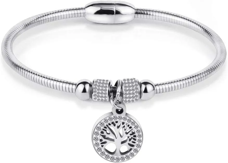 Family Tree of Life Bangle Charm Bracelets Magnetic Bracelet Clasp Cute Friendship Bracelets