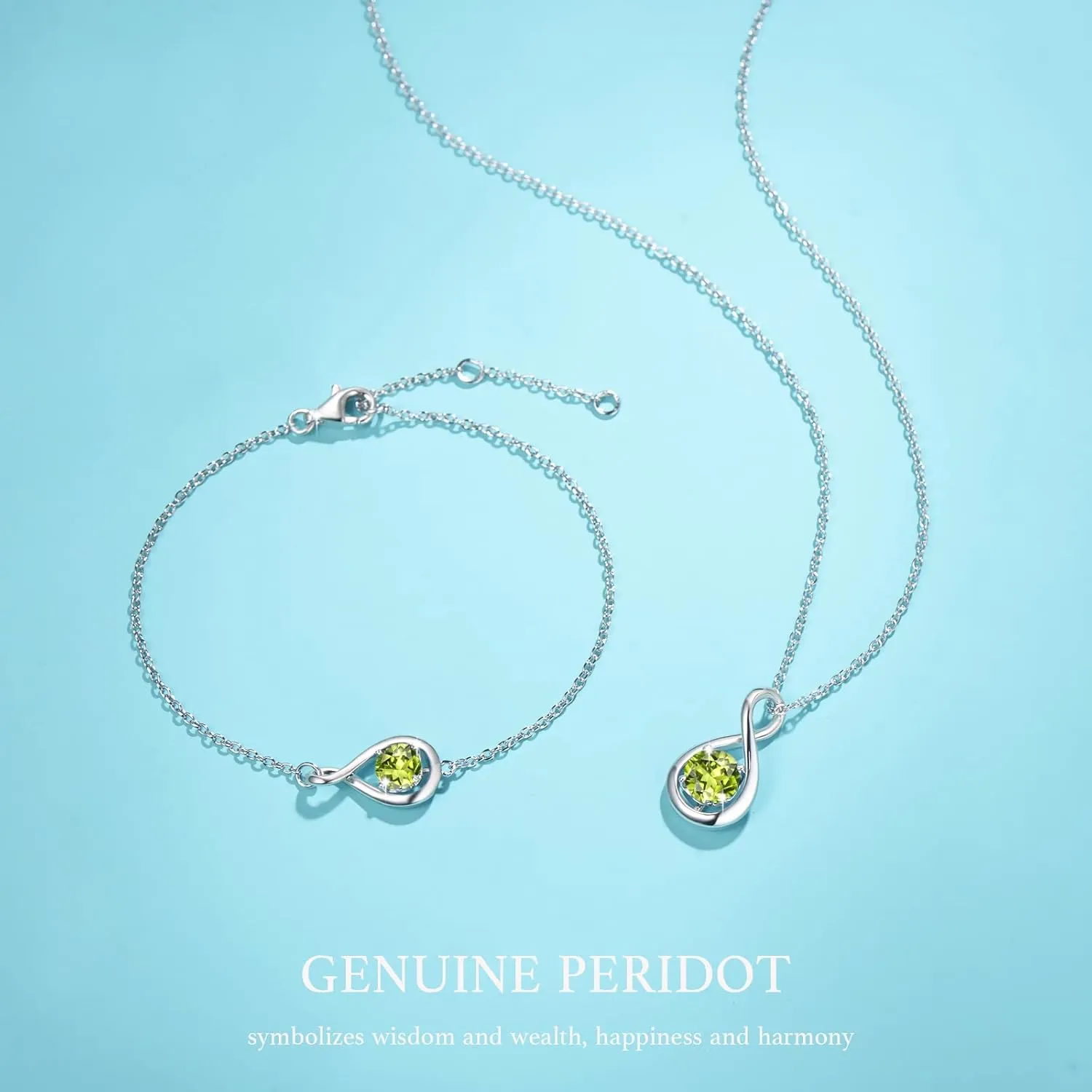 FANCIME Birthstone Necklaces for Women Fine Jewelry Sterling Silver Dainty Infinity Pendant Anniversary Birthday Christmas Gifts for Her Wife Mom Lady Daughter, Chain 16" 2" Extend