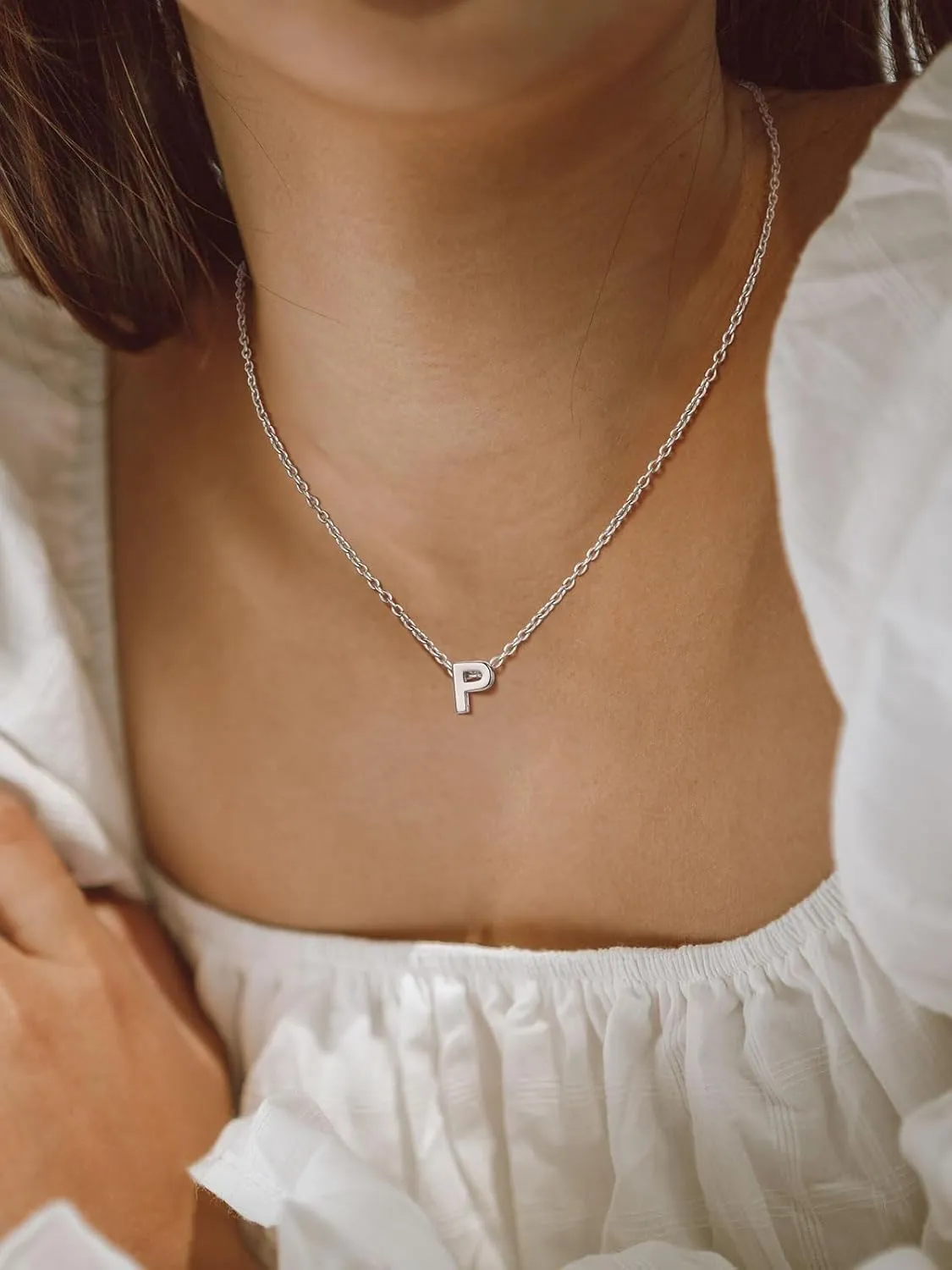 FindChic Dainty Initial Necklaces for Women Platinum Plated/Gold Plated Tiny Letter Necklaces Birthday Gifts for Daughter Mom Gf, with Gift Box