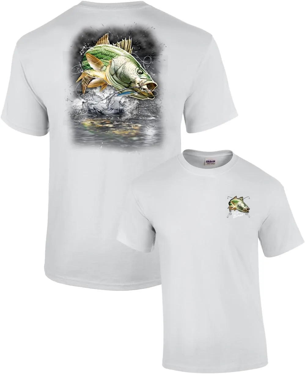 Fishing Tee Shirt Jumping Rainbow Trout Military