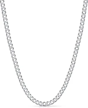 Fiusem 5mm Silver Tone/Gold Cuban Link Chain for Men, Mens Chain Necklaces, Stainless Steel Chain Necklaces for Men Women, 3.5/4/5mm