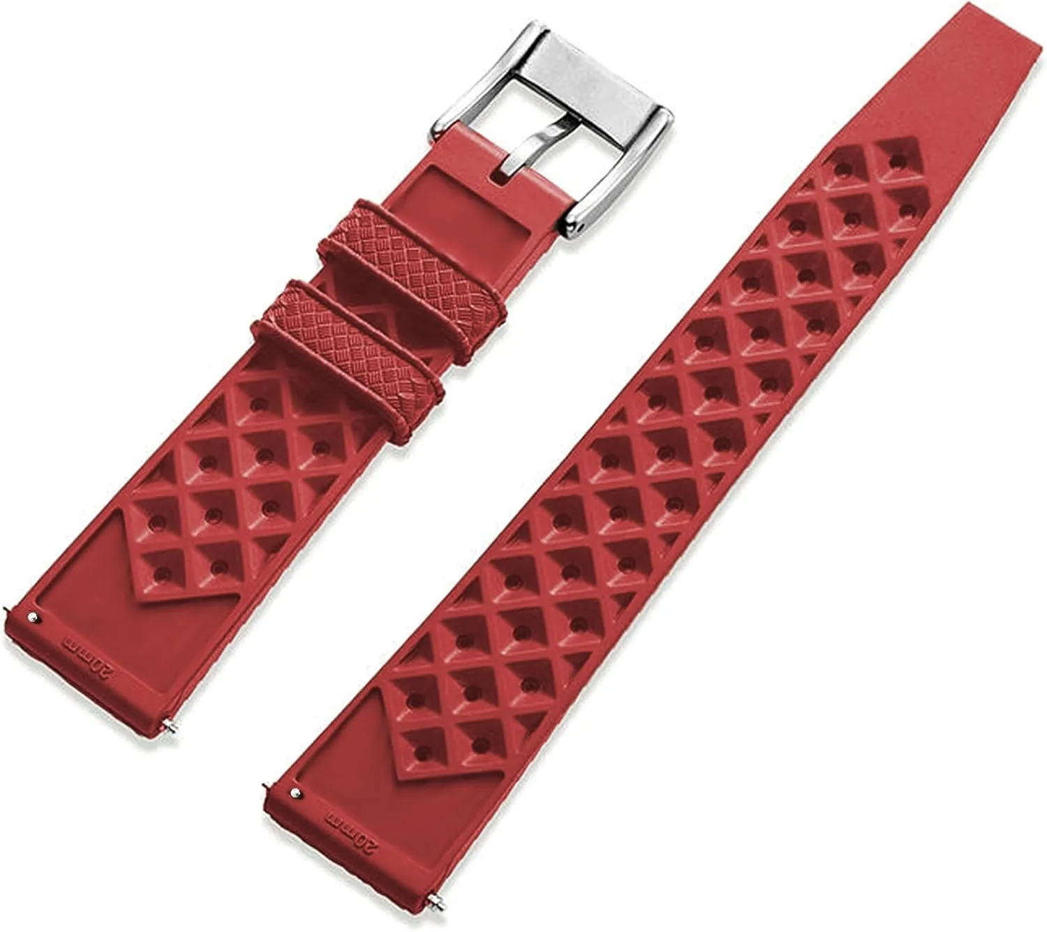 FKM Rubber Watch Strap Quick Release Tropical Style Fluororubber 18mm 20mm 22mm Soft Breathable Durable FKM Rubber Watch Band Universal Replacement Band Strap for Men Women