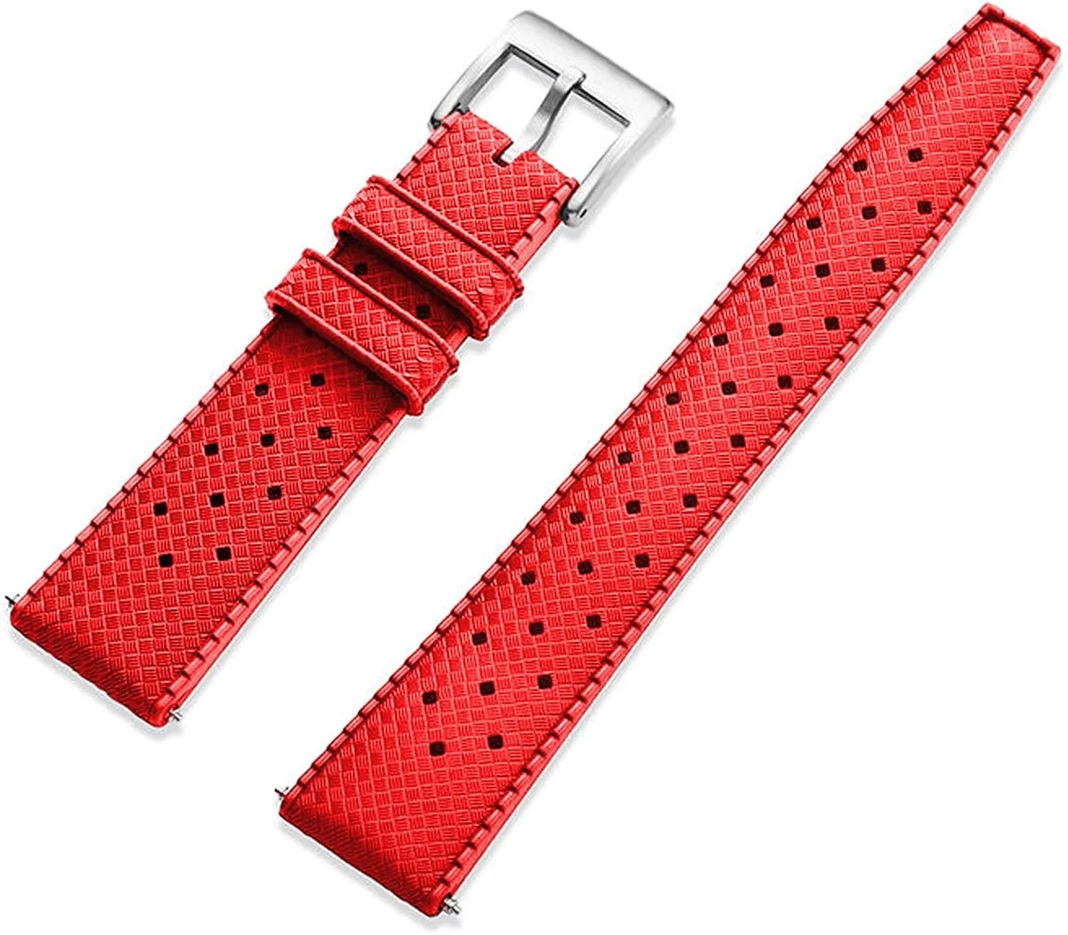 FKM Rubber Watch Strap Quick Release Tropical Style Fluororubber 18mm 20mm 22mm Soft Breathable Durable FKM Rubber Watch Band Universal Replacement Band Strap for Men Women