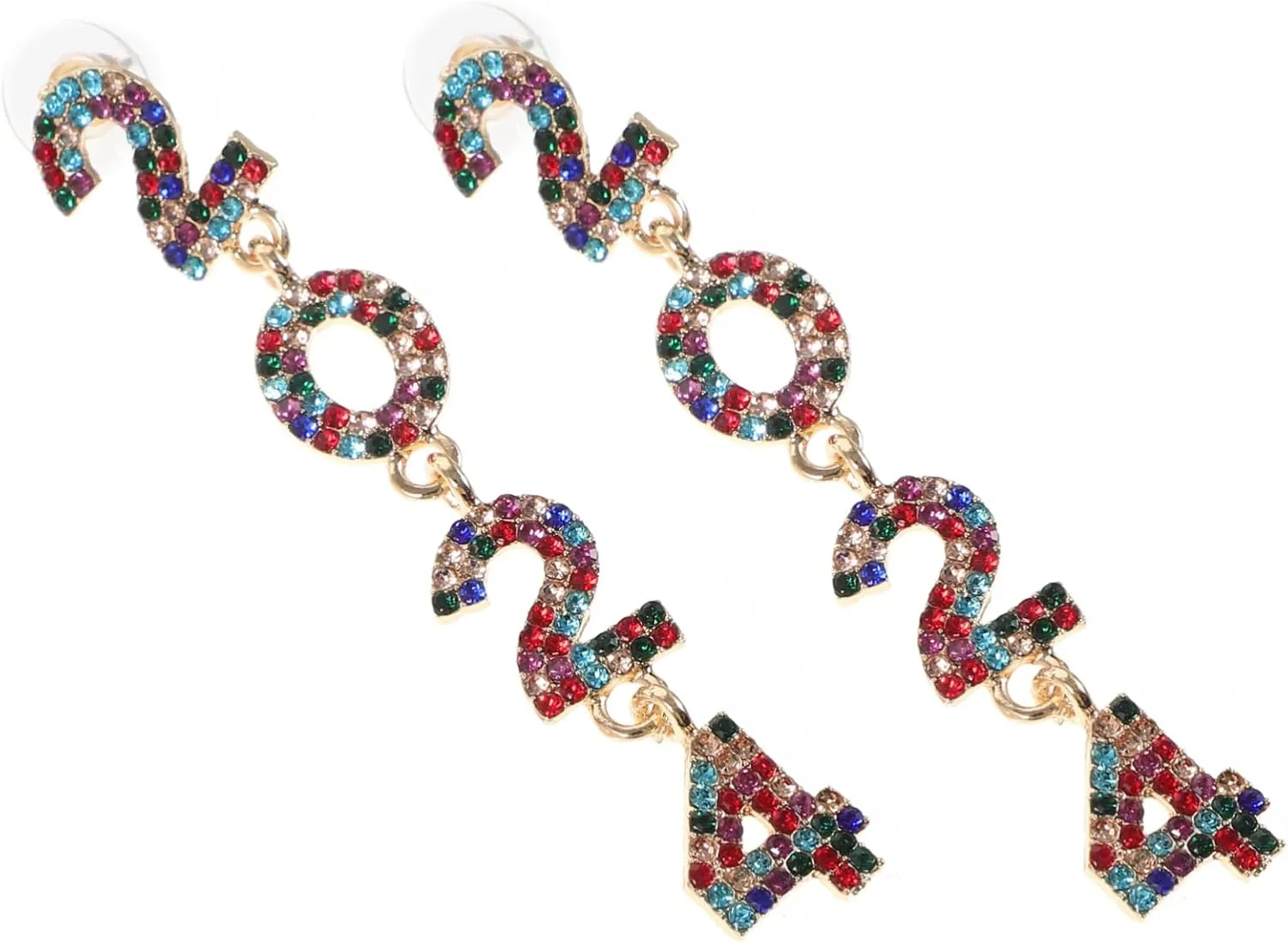 FRCOLOR 1pair Fashion Statement Earrings for Women Sparkly Dangle Earrings Made of Jewelry for Special Occasions and Everyday Wear