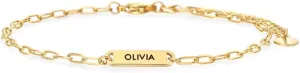 Friendship Bracelet Stainless Steel Charm Bracelet Name Bracelets for Female Minimalist Bar Jewelry