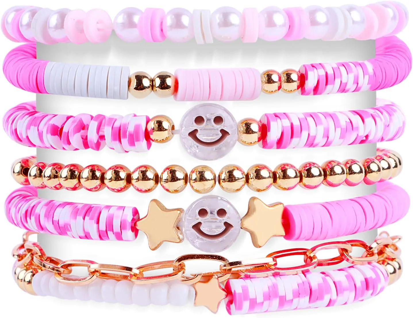 Friendship Bracelets - Beaded Bracelets Set for Teen Women, Stretchable Preppy Bracelets, Stackable & Colorful Bracelets - Ideal Gifts, 4th of July, Halloween, Christmas