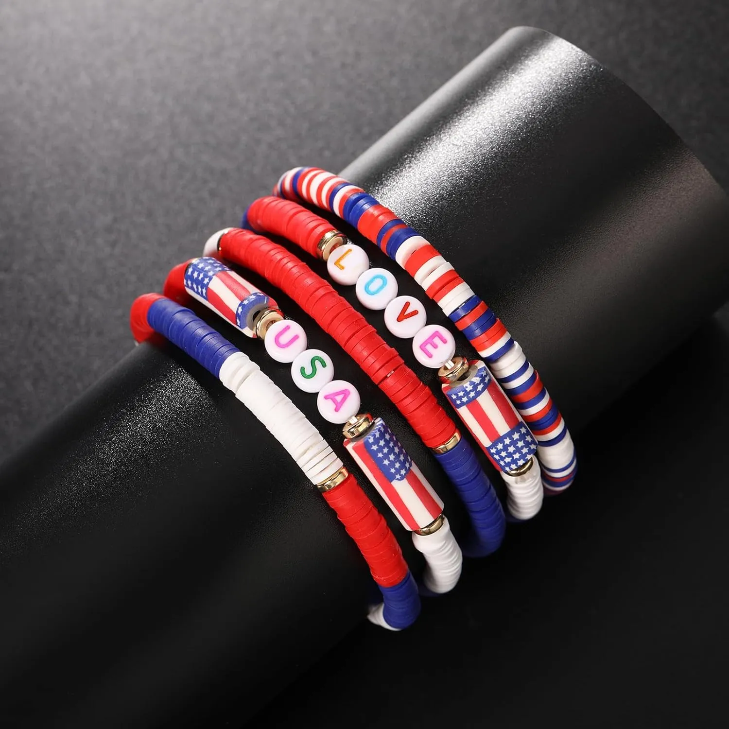 Friendship Bracelets - Beaded Bracelets Set for Teen Women, Stretchable Preppy Bracelets, Stackable & Colorful Bracelets - Ideal Gifts, 4th of July, Halloween, Christmas