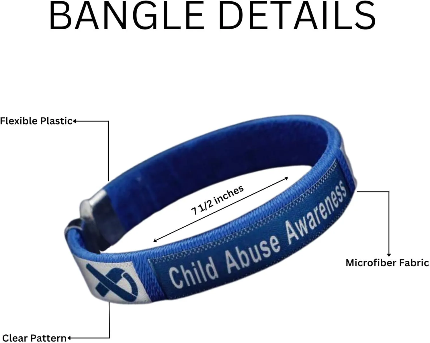 Fundraising For A Cause | Dark Blue Ribbon Child Abuse Awareness Bracelets  Child Abuse Bangle Bracelets for Awareness, Gift-Giving, Fundraising and More