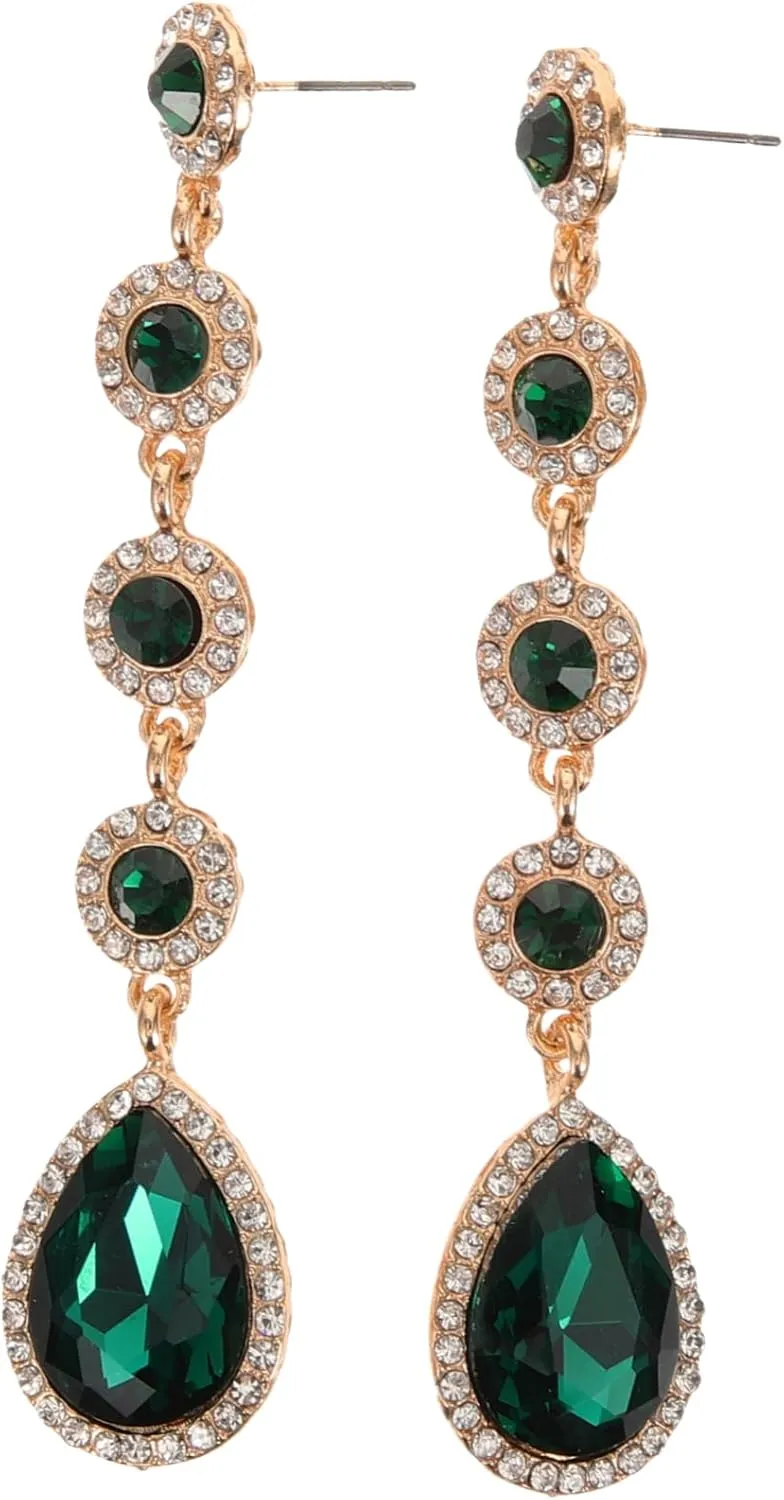 GALPADA 1pair Rhinestone Teardrop Earrings for Women Lightweight Chandelier Dangle Jewelry Stylish Statement Accessory for Any Occasion Elegant Design