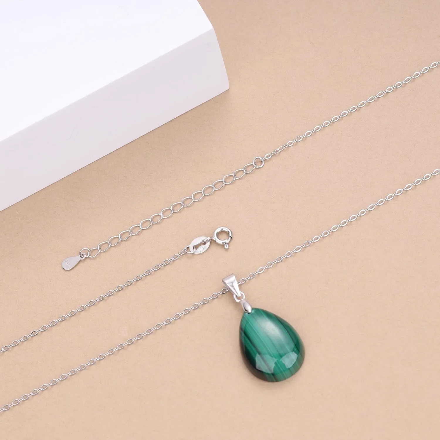 GAVU Gemstone Teardrop Necklace for Women, Womens Crystal Necklaces