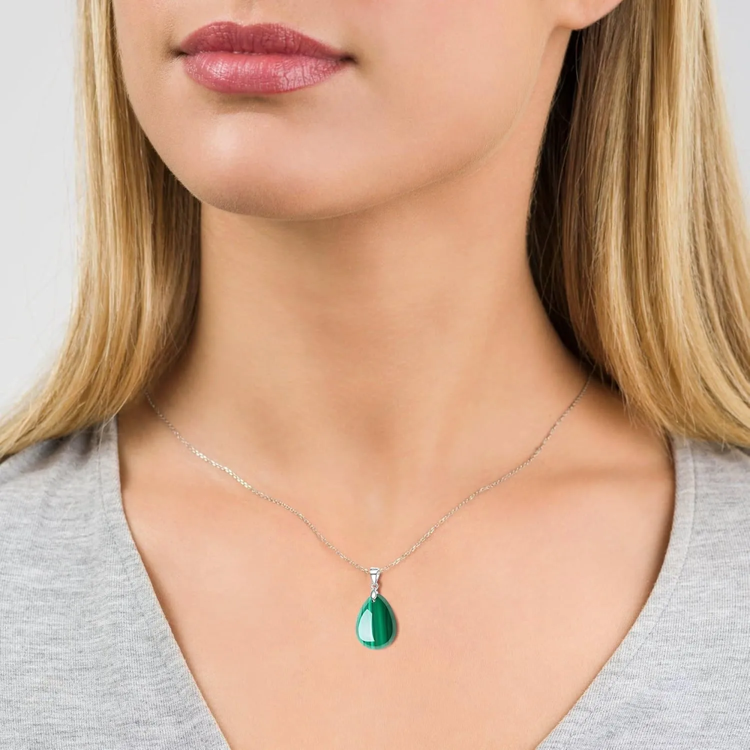 GAVU Gemstone Teardrop Necklace for Women, Womens Crystal Necklaces