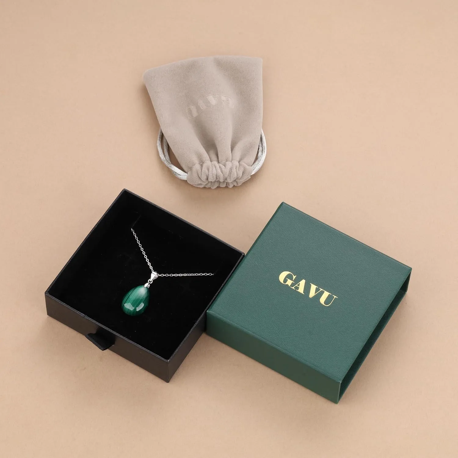 GAVU Gemstone Teardrop Necklace for Women, Womens Crystal Necklaces