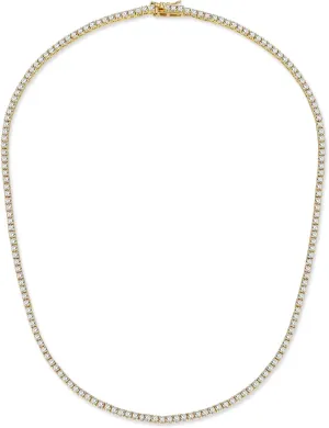 Gemsme 18K White/Yellow Gold Plated 2.0mm Round Cubic Zirconia Classic Tennis Necklace For Women (16-22 Inch)