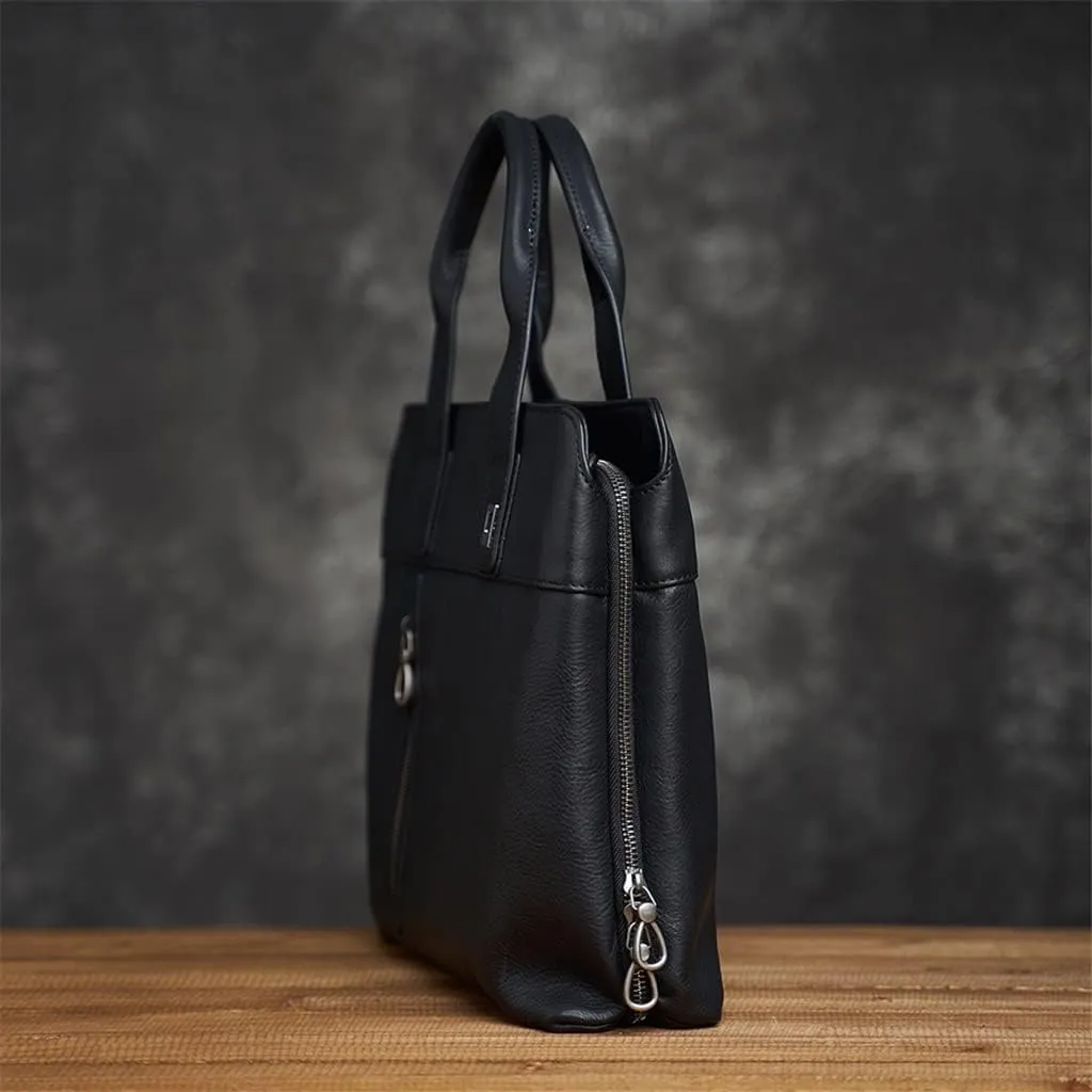 Genuine Leather Briefcase Men Bag Business Handbag Male 14inch Laptop Shoulder Bags Tote Men Briefcase