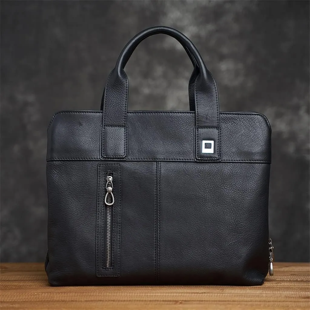 Genuine Leather Briefcase Men Bag Business Handbag Male 14inch Laptop Shoulder Bags Tote Men Briefcase