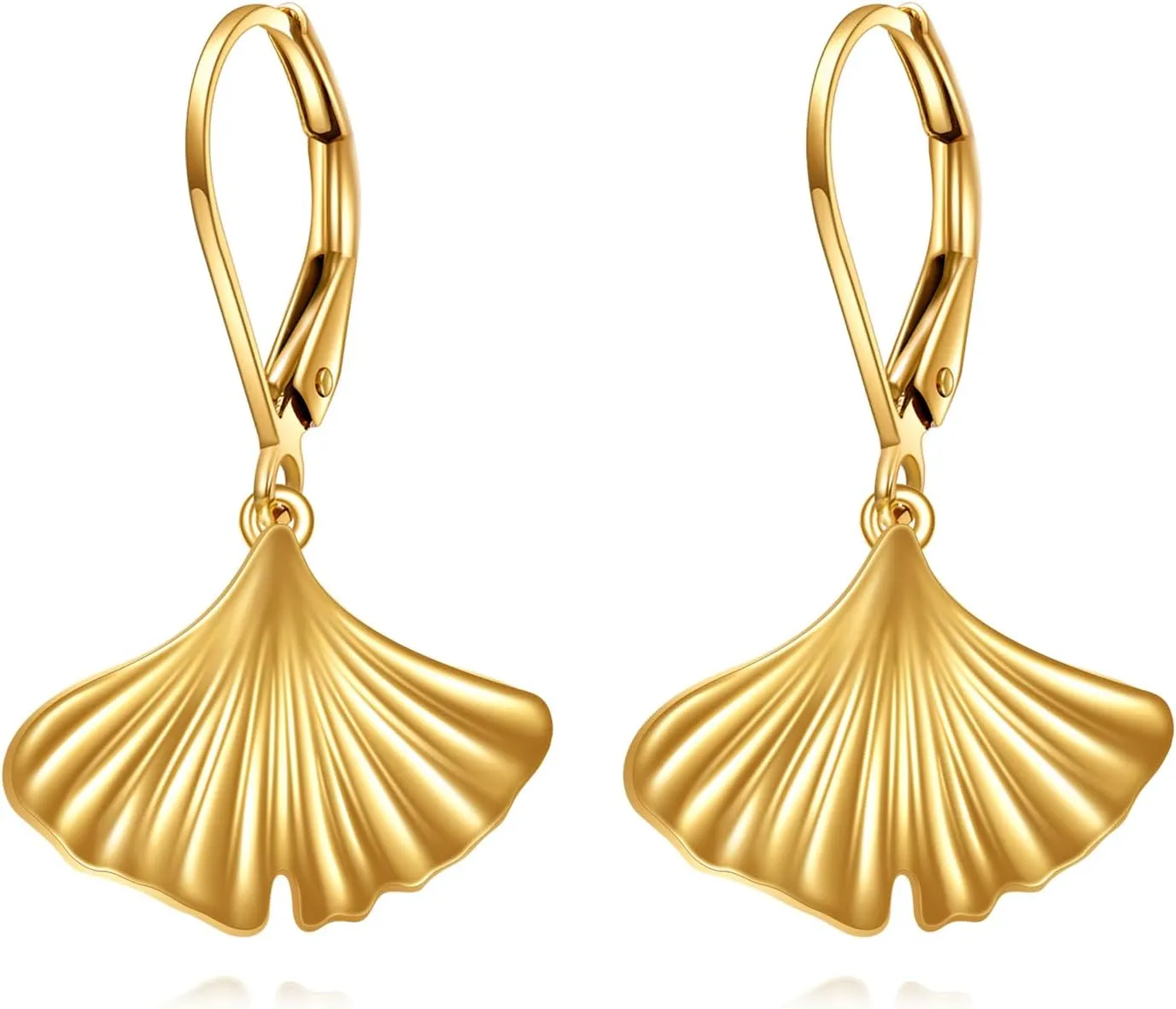 Ginkgo Leaf Earrings Fall Vibe Earrings Sterling Silver Earrings Gold Dangle Earrings Women's Leaf Earrings Personalized Earrings Gifts for Women