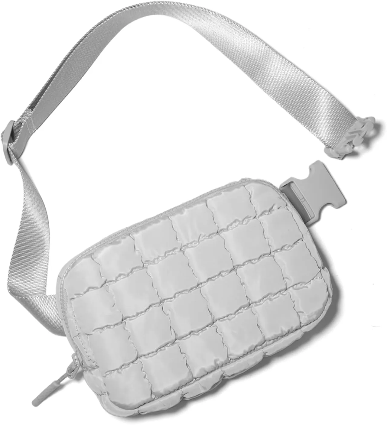 Gitus Trending Gifts for Women Puffer Crossbody Bags for Women Belt Bag Fanny Pack with Adjustable Straps Lightweight Quilted Puffy Bag Woman Gifts (Light Grey)