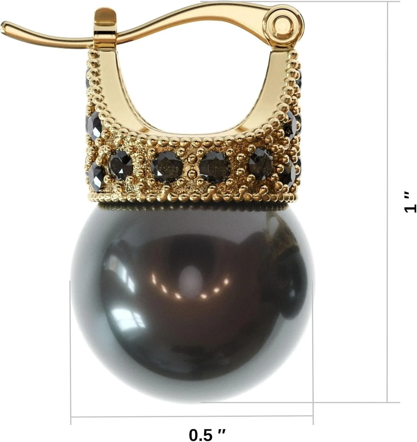 Glass Pearl Earrings Crystal Accent Crown Shape for Wedding, Bridal, Formal & Fashion