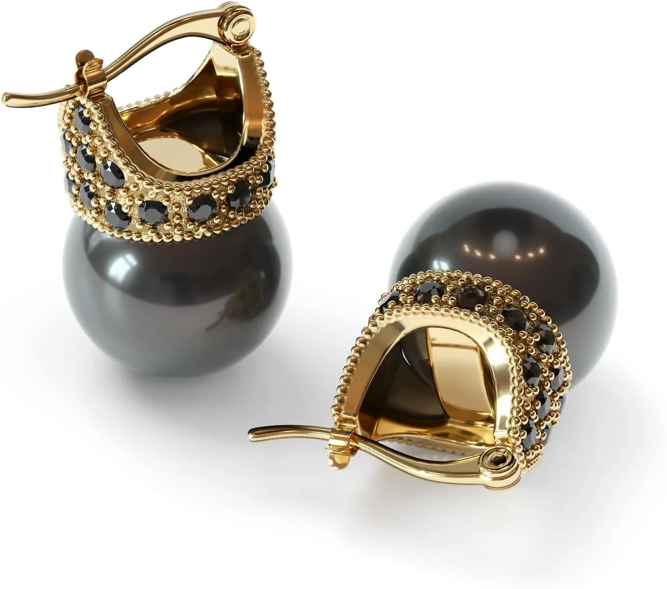 Glass Pearl Earrings Crystal Accent Crown Shape for Wedding, Bridal, Formal & Fashion