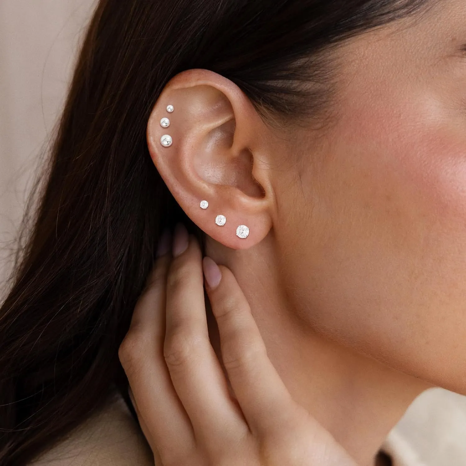 Gold Cartilage Earrings - 14K Gold Plated Stud & Huggie Earrings for Multiple Piercings