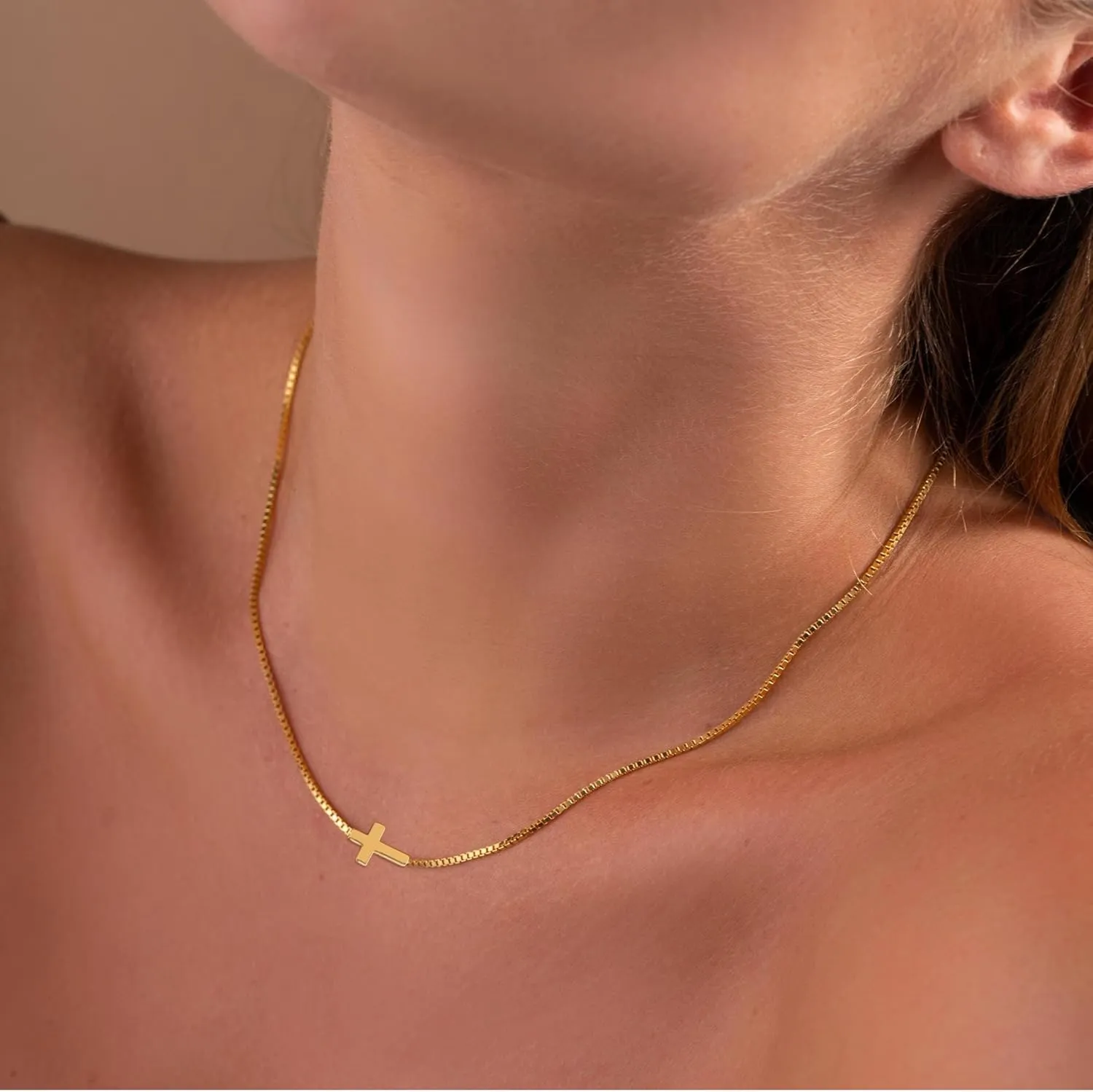 Gold Cross Necklaces for Women Layered Initial A-Z Letter Choker Necklaces for Women Religious Christmas Gifts First Communion Gifts for Teens Catholic