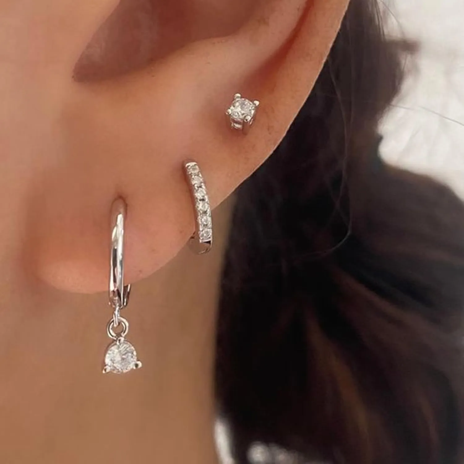 Gold Earrings Set for Women, 14K Gold Plated Stud and Cartilage Earring Sets for Multiple Piercing, Hypoallergenic Stackable Small Gold Huggie Hoop Earrings for Women Jewelry