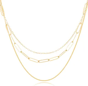Gold Layered Necklaces for Women | 14K Gold & Silver Plated Dainty Necklace for Women with Bracelet | Small Love Waterproof Chain Necklaces for Women
