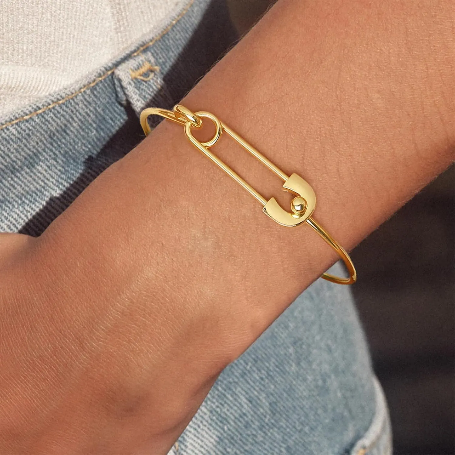 Gold Silver Link Bracelet for Women Simple Thin Bangle Bracelet Minimalist Jewelry