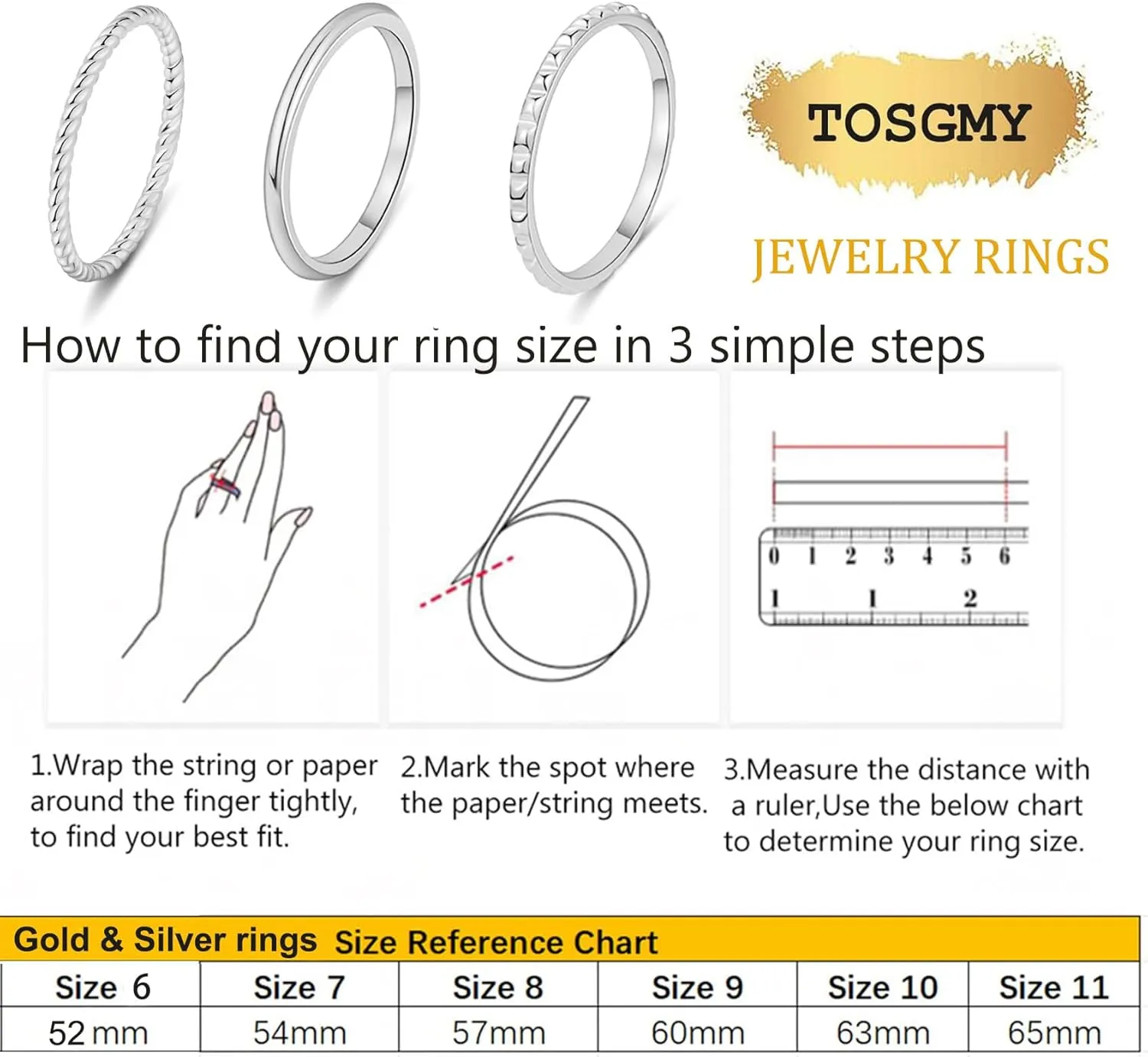 Gold Silver Rings for Women Non Tarnish Stackable Thin Gold Ring 18K Gold Plated Dainty Ring Set Trendy Thumb Pinky Knuckle Ring Wedding Bands Promise Engagement Gold Jewelry Rings Size 6 7 8 9 10 11