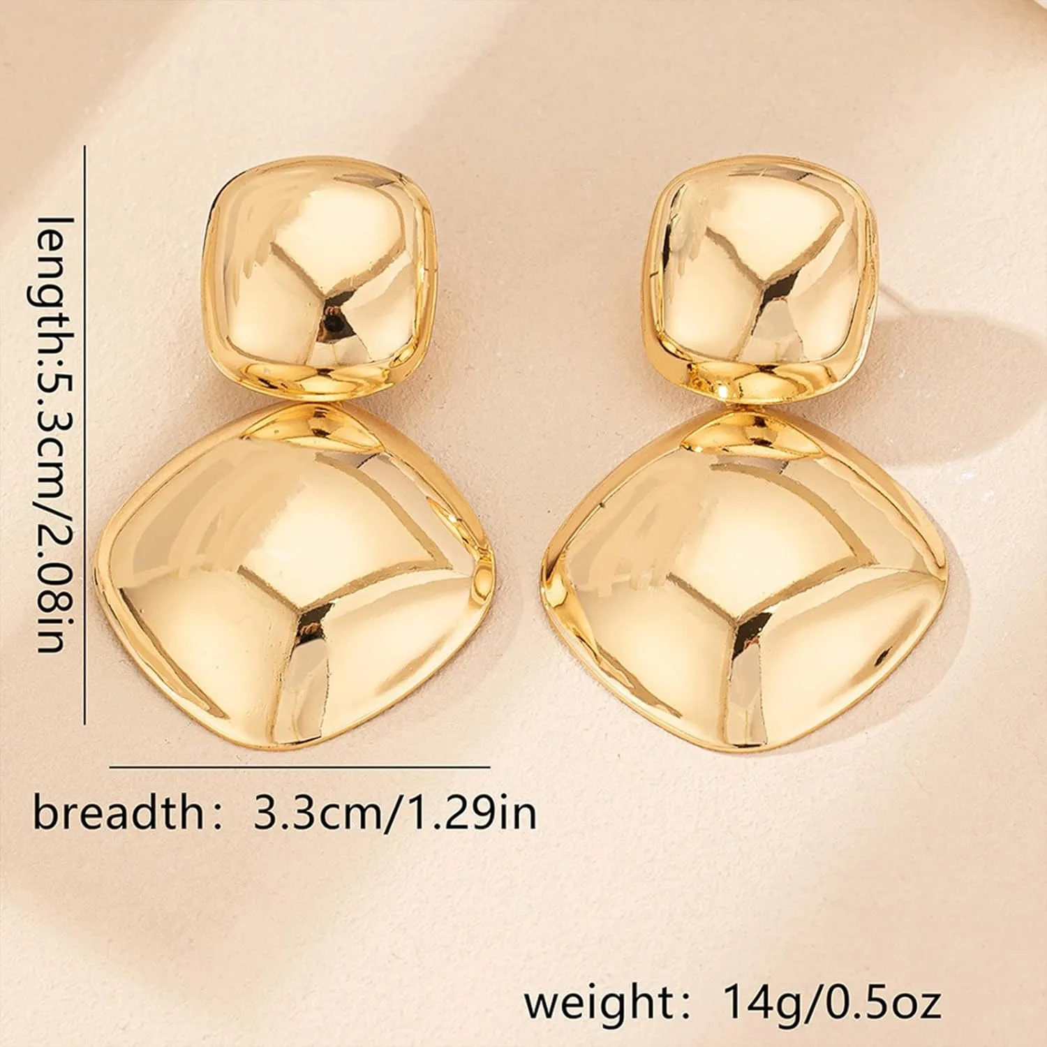 Gold Statement Earrings for Women Chunky Silver Earrings Big Gold Dangle Earrings for Women Vintage Geometri Earrings Chunky Gold Jewelry