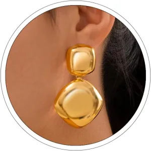 Gold Statement Earrings for Women Chunky Silver Earrings Big Gold Dangle Earrings for Women Vintage Geometri Earrings Chunky Gold Jewelry