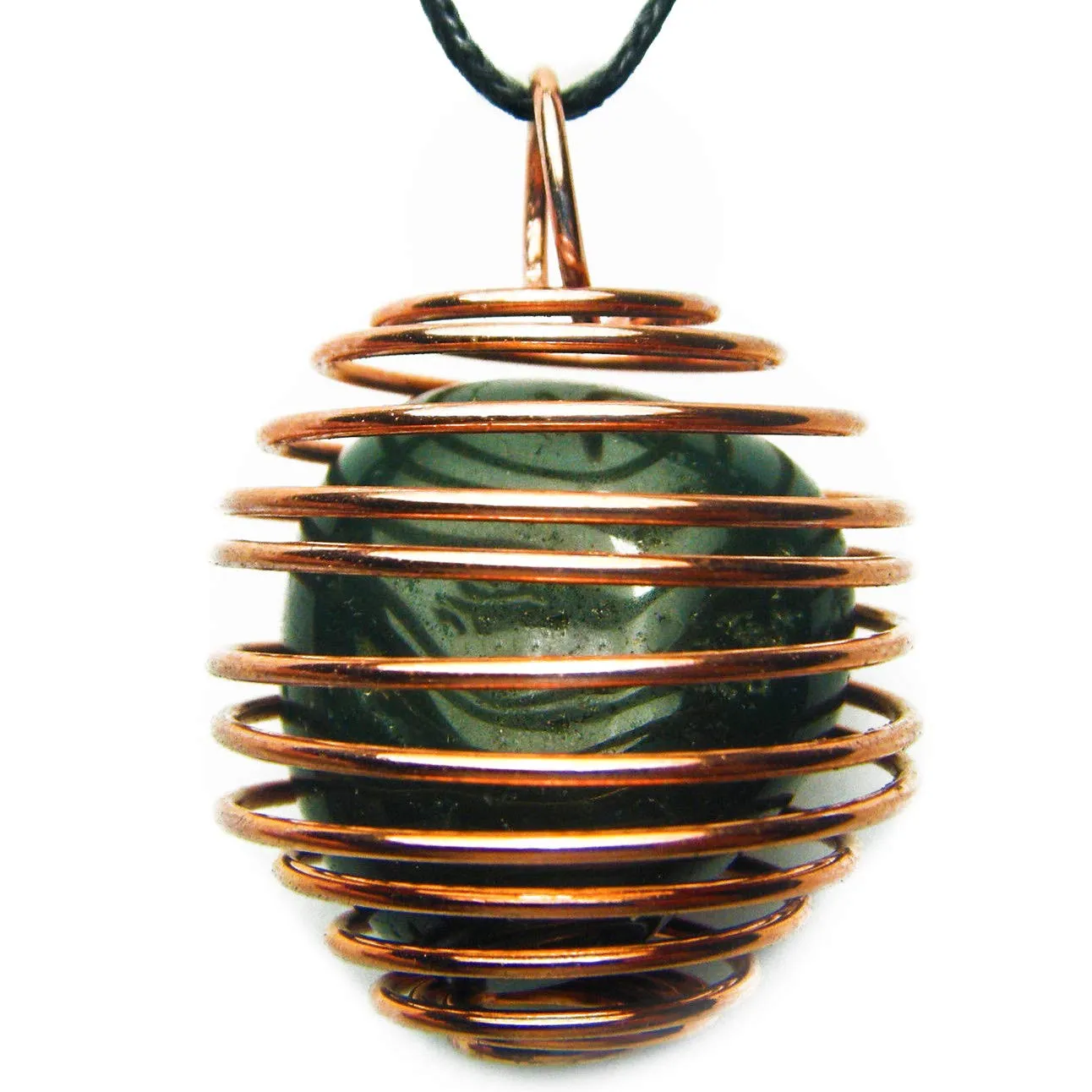 Gold Wire Cage Pendant with Your Choice of Tumbled Crystal - Interchangeable Genuine Gemstone Necklace