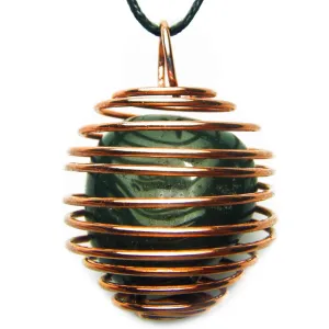 Gold Wire Cage Pendant with Your Choice of Tumbled Crystal - Interchangeable Genuine Gemstone Necklace