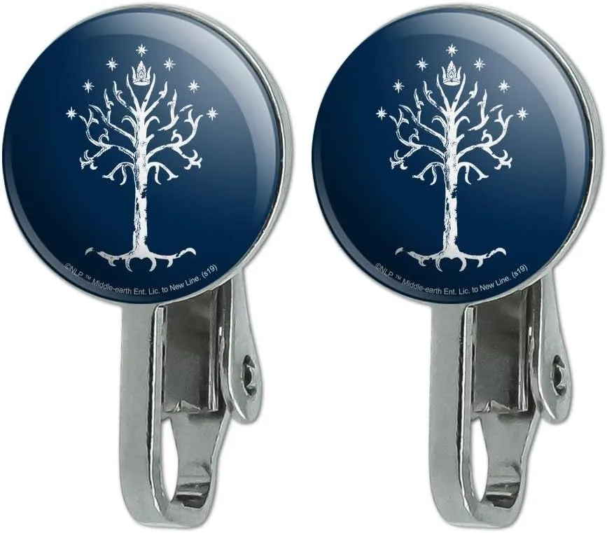 GRAPHICS & MORE Lord of The Rings Tree of Gondor Novelty Clip-On Stud Earrings