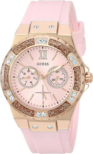 GUESS Women's Stainless Steel   Stain Resistant Silicone Watch