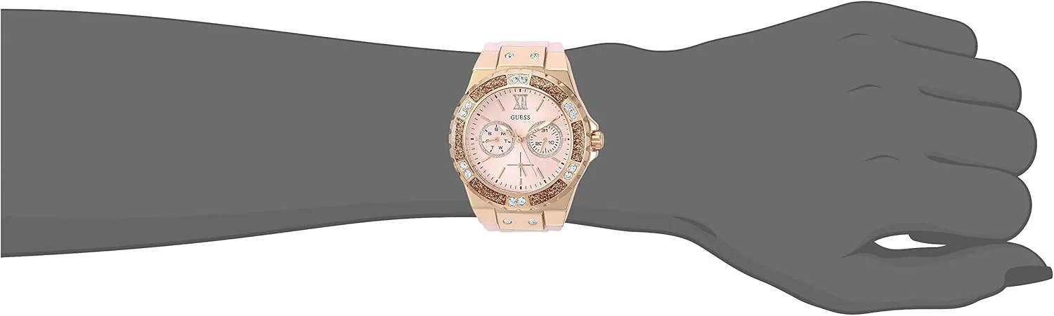 GUESS Women's Stainless Steel   Stain Resistant Silicone Watch