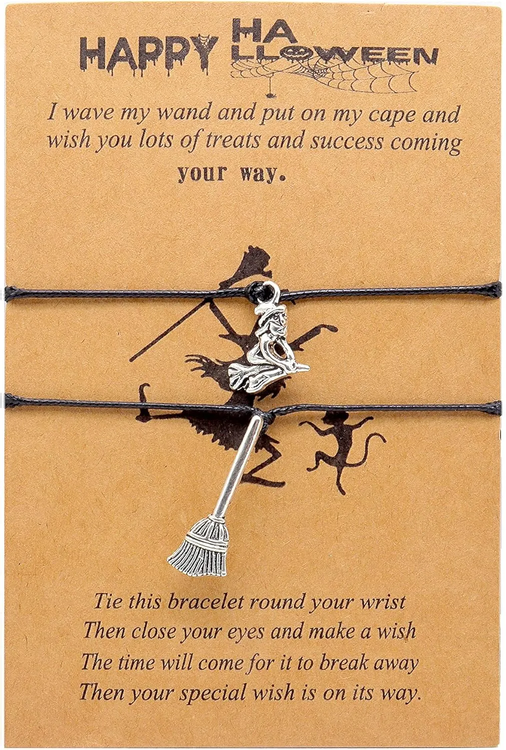 Halloween Best Wishes Bracelets Matching Friendship Bracelets Set Halloween Charm Bracelet Halloween Jewelry Womens