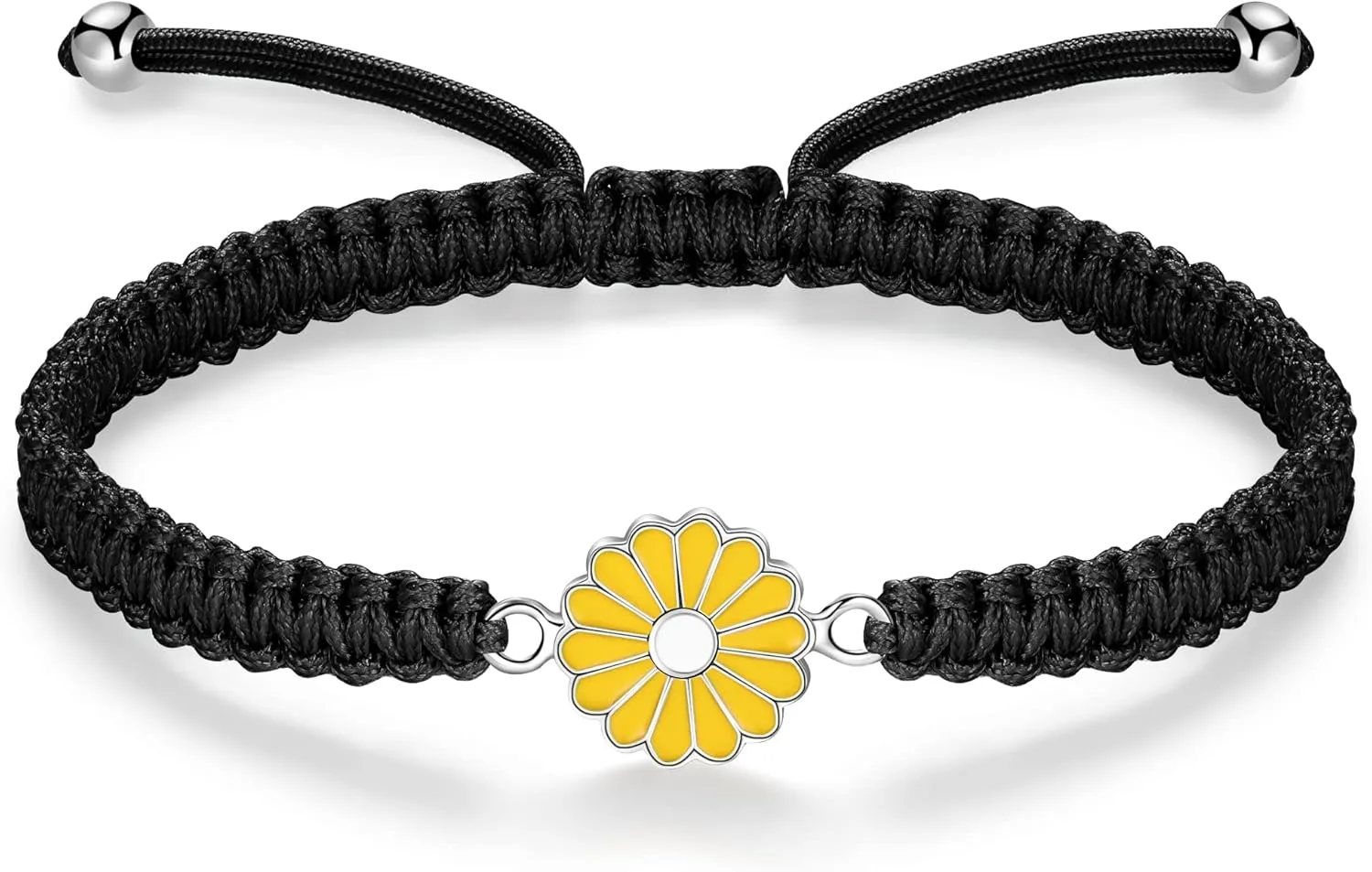 Halloween Gifts for Girl, Sunflower Bracelets Jewelry Gifts, 925 Sterling Silver Handmade Rope Braided Bracelets